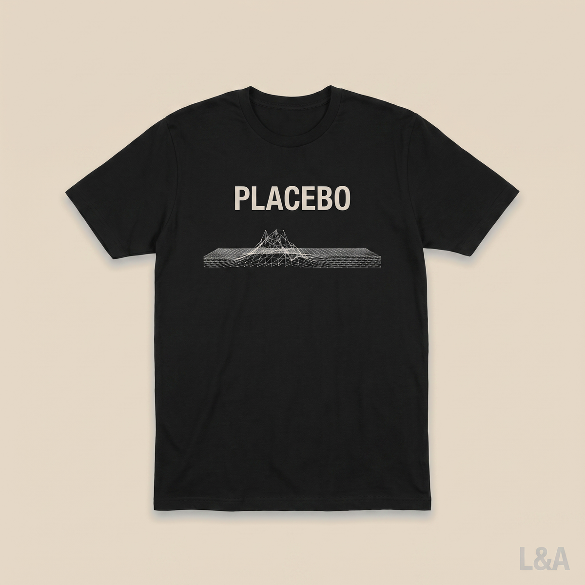Placebo Men'S Casual Graphic T-Shirt - Black Abstract Mountainwave