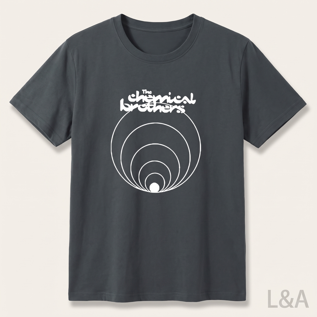 Chemical Brothers Sound Wave T-Shirt on plain background with L&A watermark