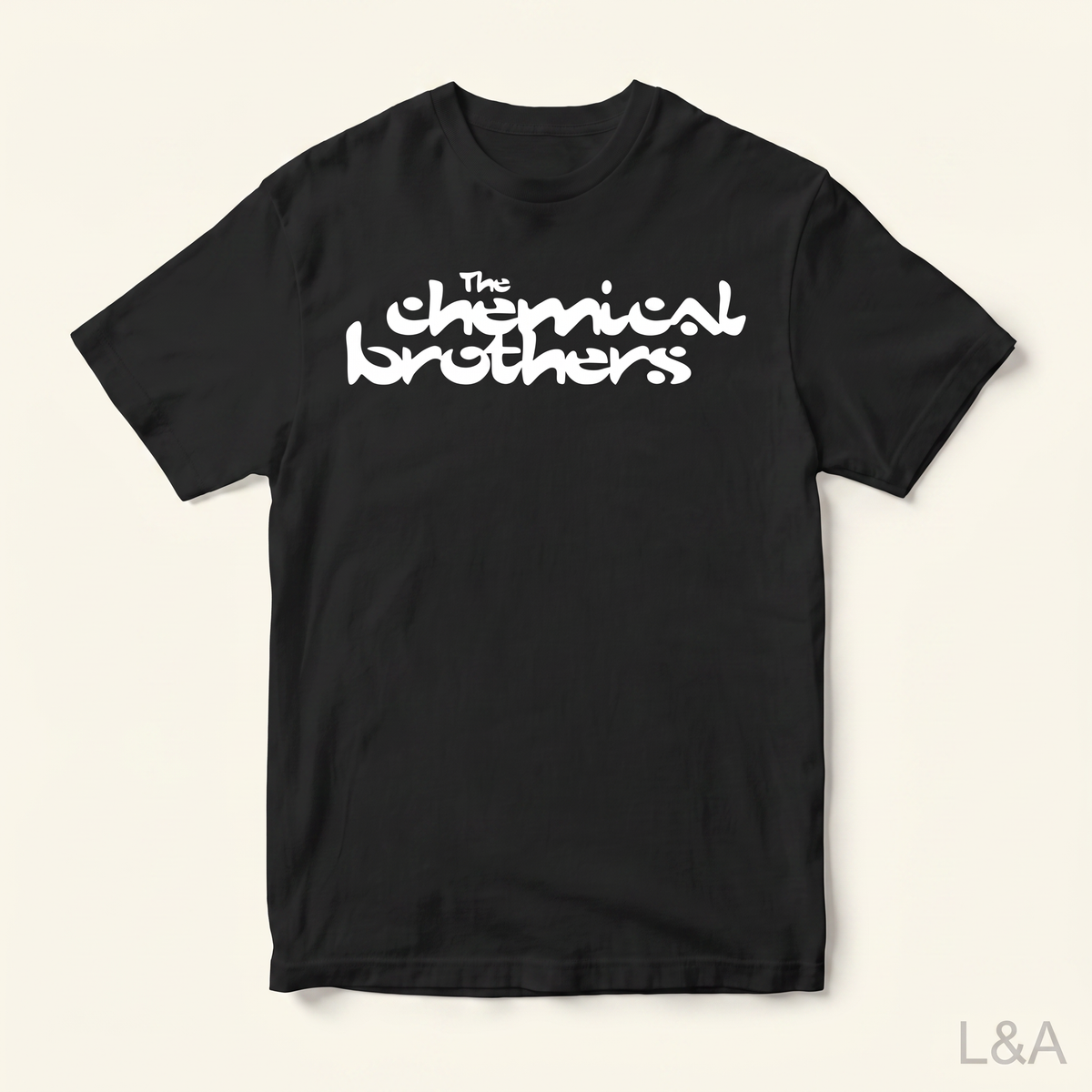The Chemical Brothers Graphic T-Shirt on plain background with L&A watermark