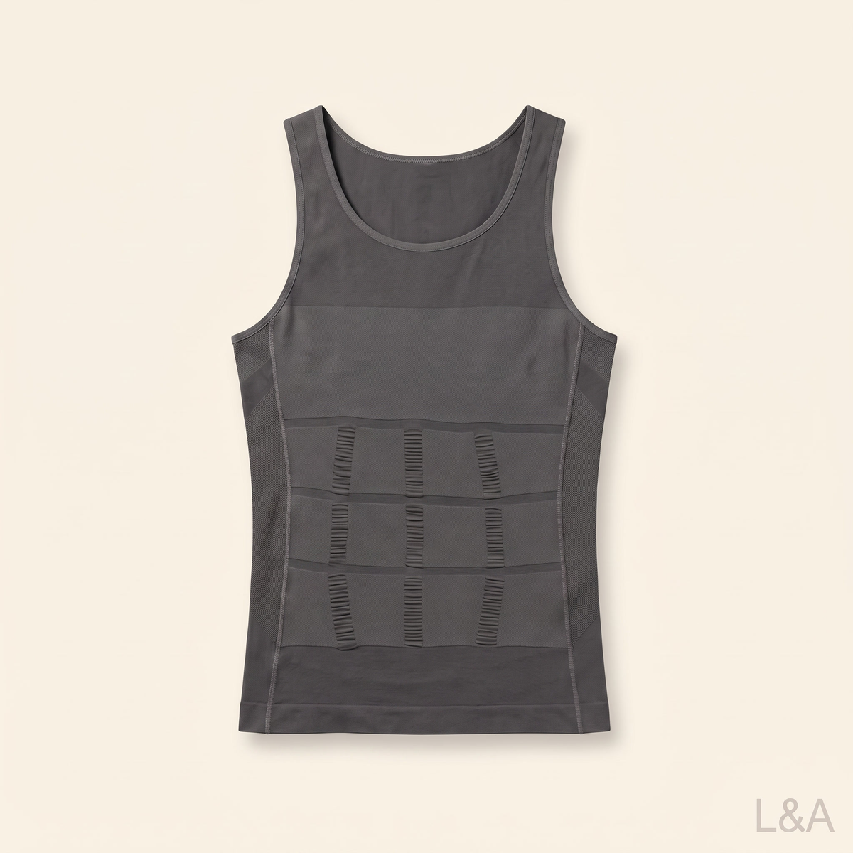Men's Compression Tank Top - flat lay on cream background