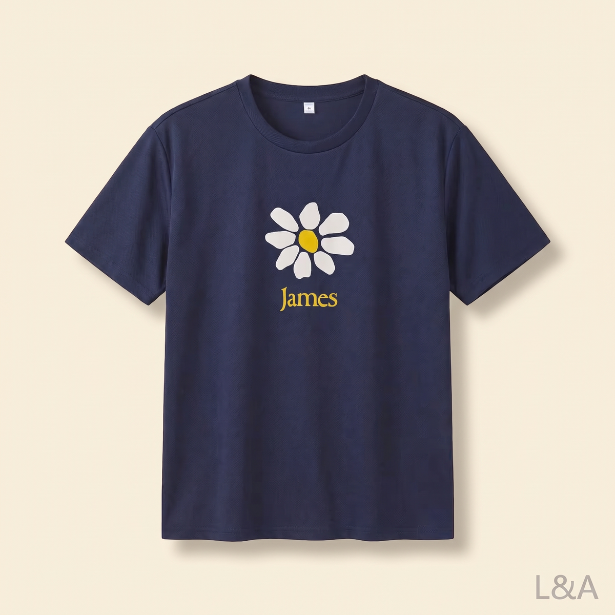 James Print Sports T-Shirt - flat lay on cream background, no hanger