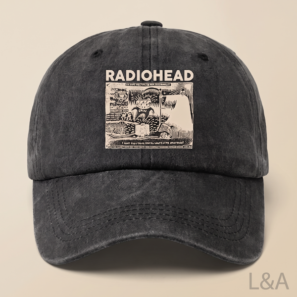 Radiohead Vintage Baseball Cap 2 - cream background