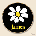 James Rock Band Pin Brooch - cream background