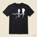 Pistol Print Graphic T-Shirt - matching cream background