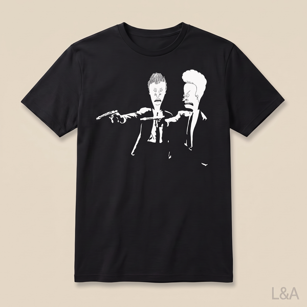 Pistol Print Graphic T-Shirt - matching cream background