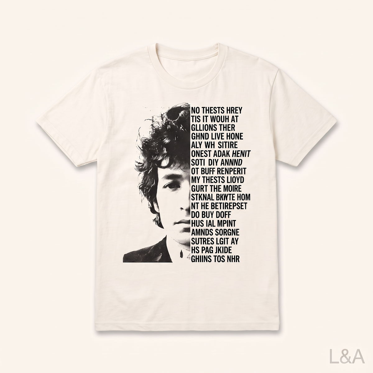Bob Dylan Forever Young T-Shirt - resized to match catalog scale