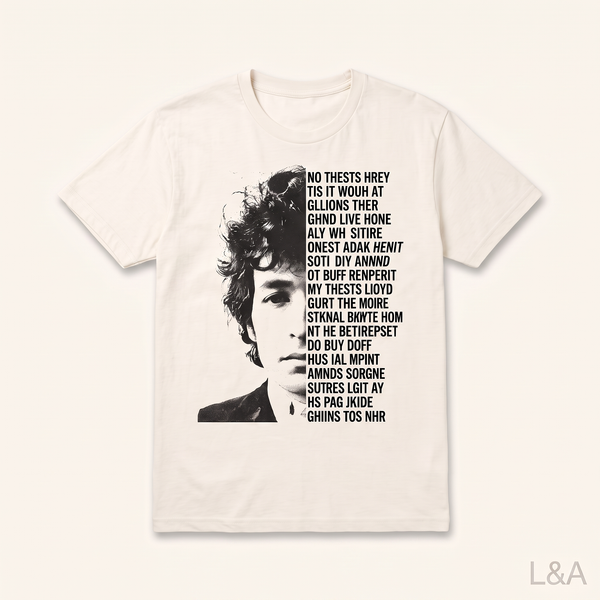 Bob Dylan Forever Young T-Shirt - resized to match catalog scale