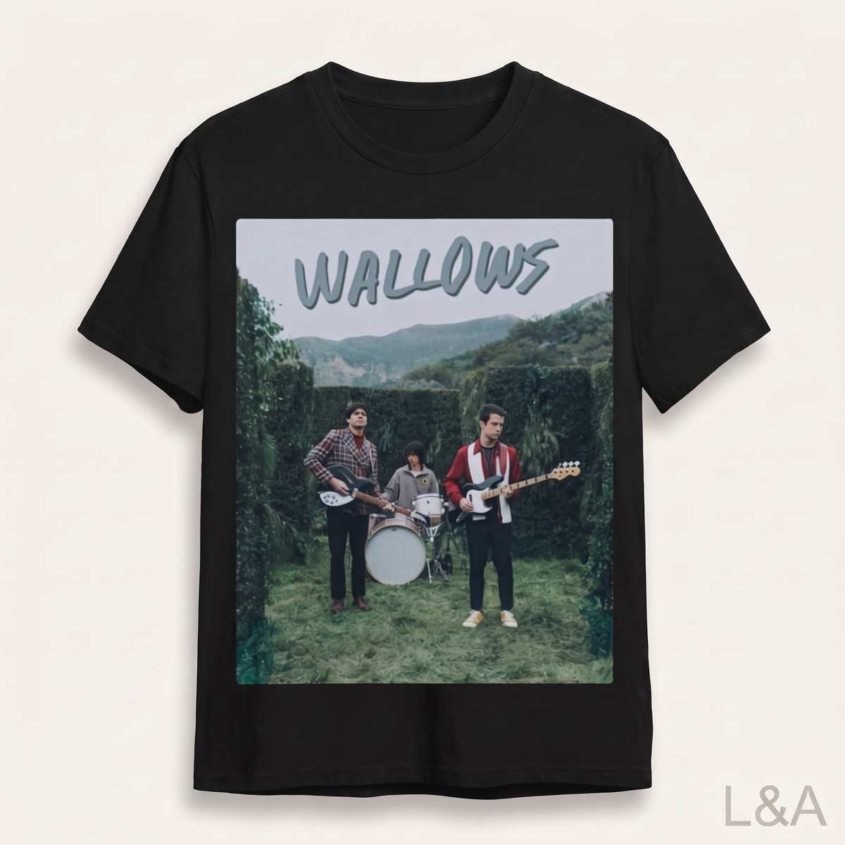 Wallows Garden Retro T-Shirt - resized to match catalog scale