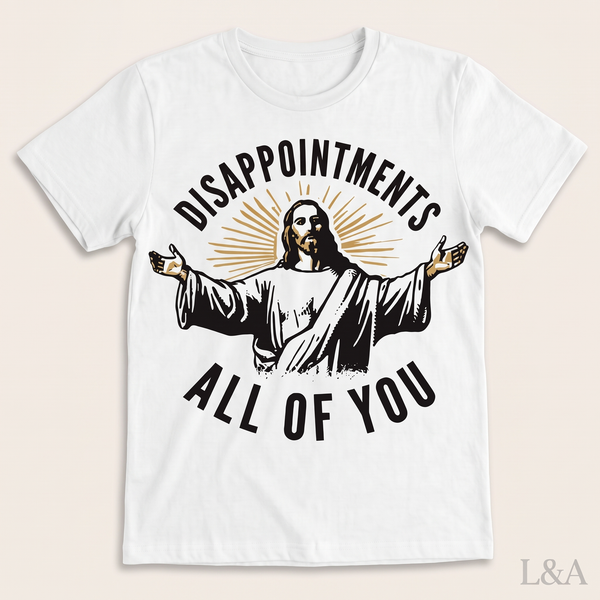 Vintage Punk Rock Band T-Shirt (Disappointments) - properly scaled, full garment visible
