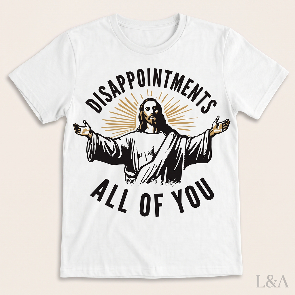 Vintage Punk Rock Band T-Shirt (Disappointments) - properly scaled, full garment visible