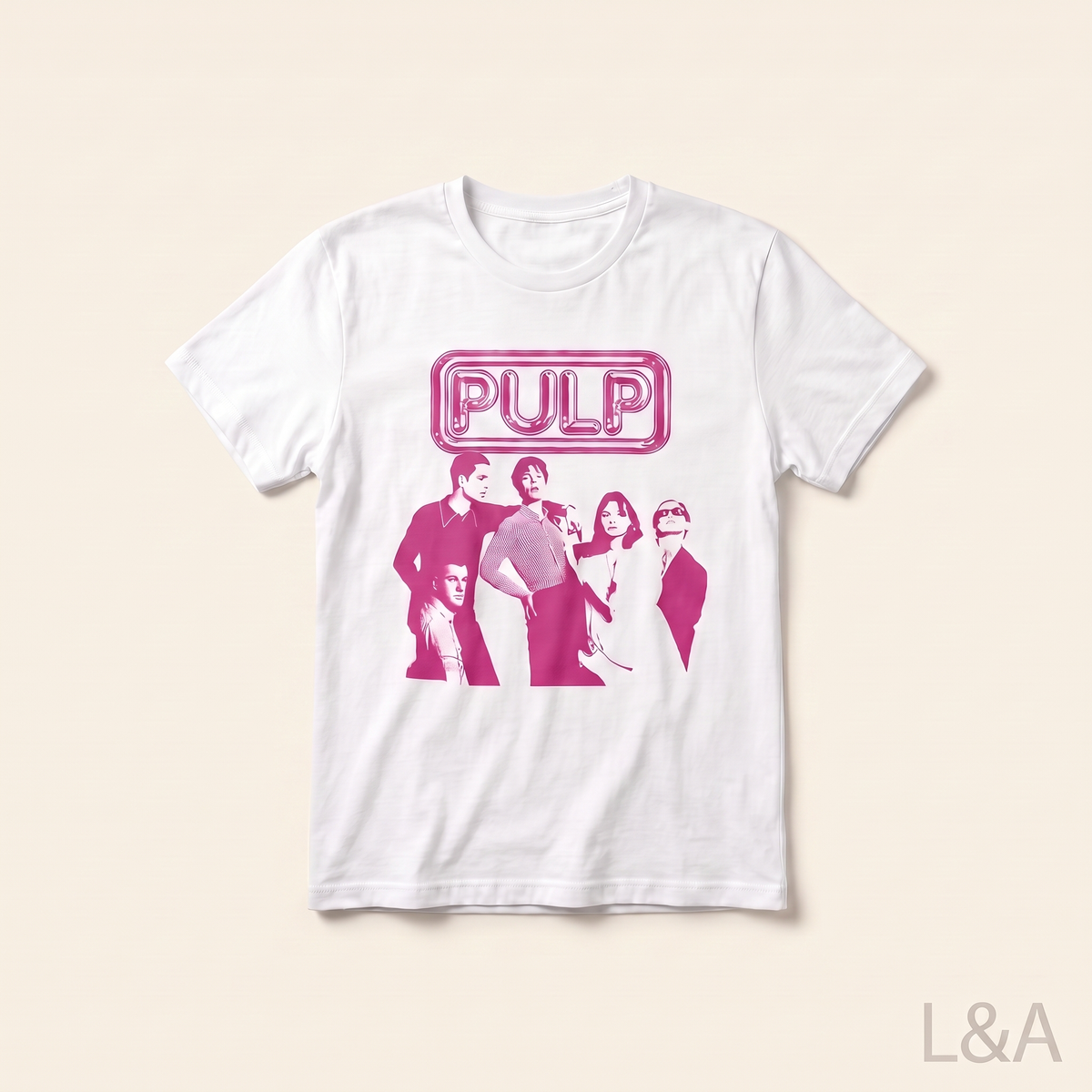 Pulp Vintage Band T-Shirt - matching catalog scale and placement