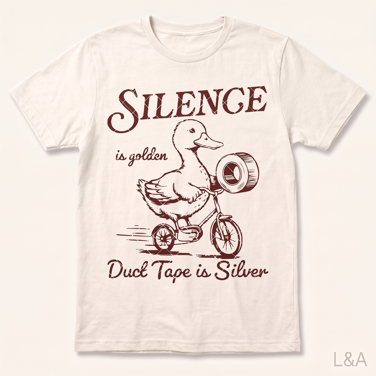 Silence Is Golden Retro Graphic T-Shirt - crisp print, matched rendering quality