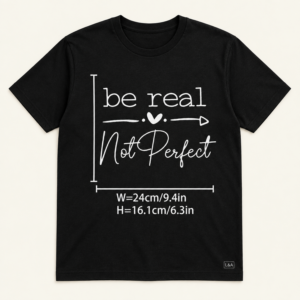 "Be Real Not Perfect" Slogan Tee