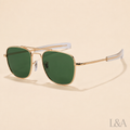 Designer Tempered-Lens Pilot Sunglasses