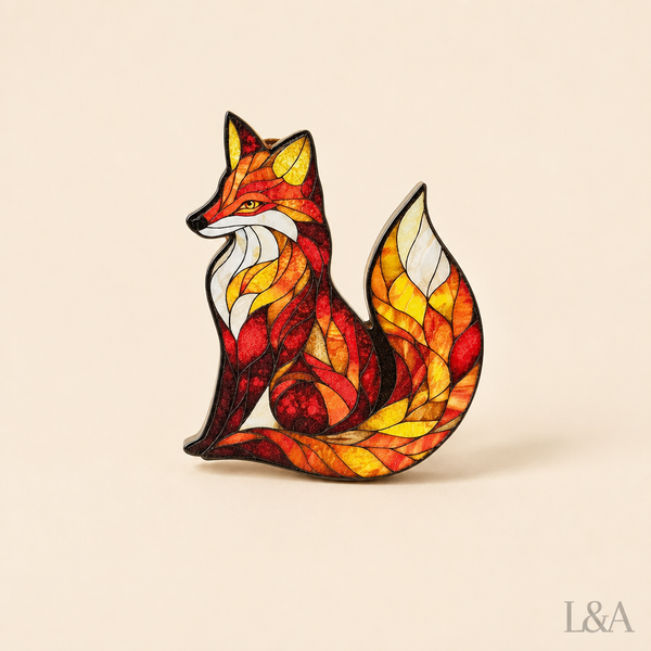 Cartoon Fox Acrylic Brooch