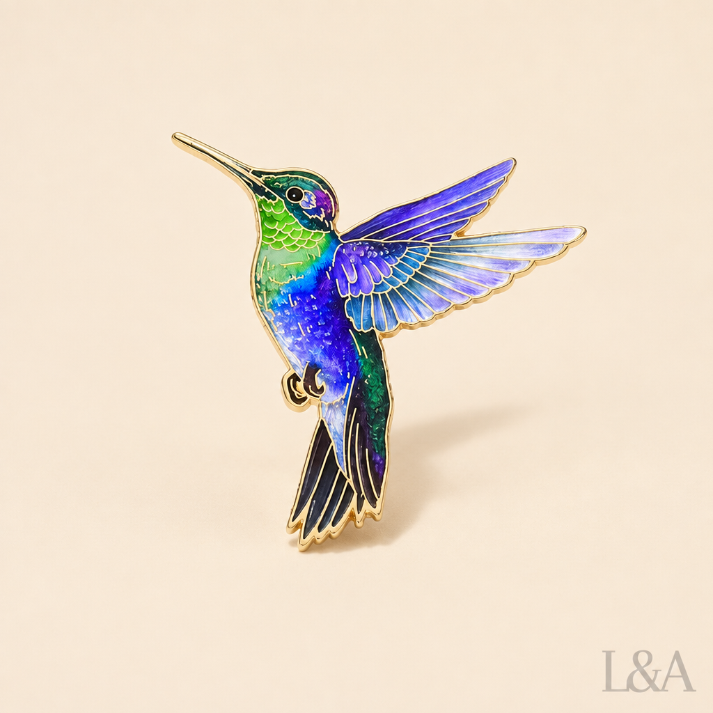 Purple Hummingbird Lapel Pin