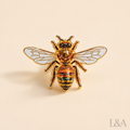 Hand-Painted Bee Enamel Badge