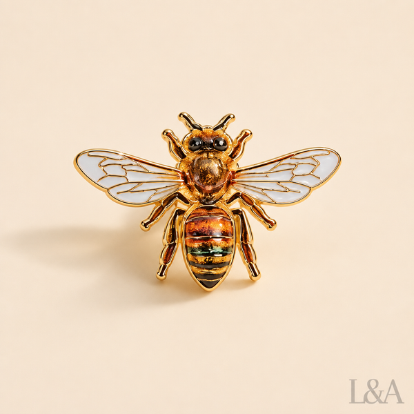 Hand-Painted Bee Enamel Badge
