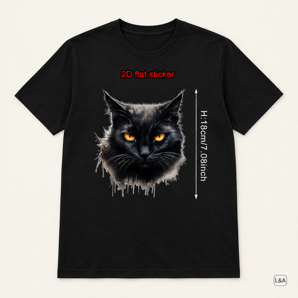 Black Cat Pattern Tee