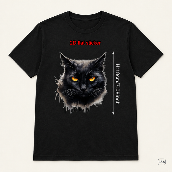 Black Cat Pattern Tee