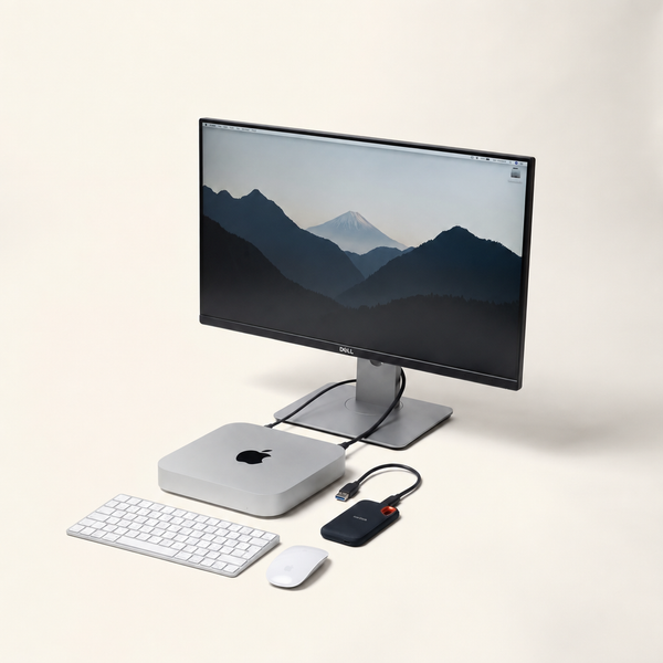 Apple Mac Mini M4 (16GB/256GB) + 27" Dell Monitor + 1TB SanDisk SSD — Bundle