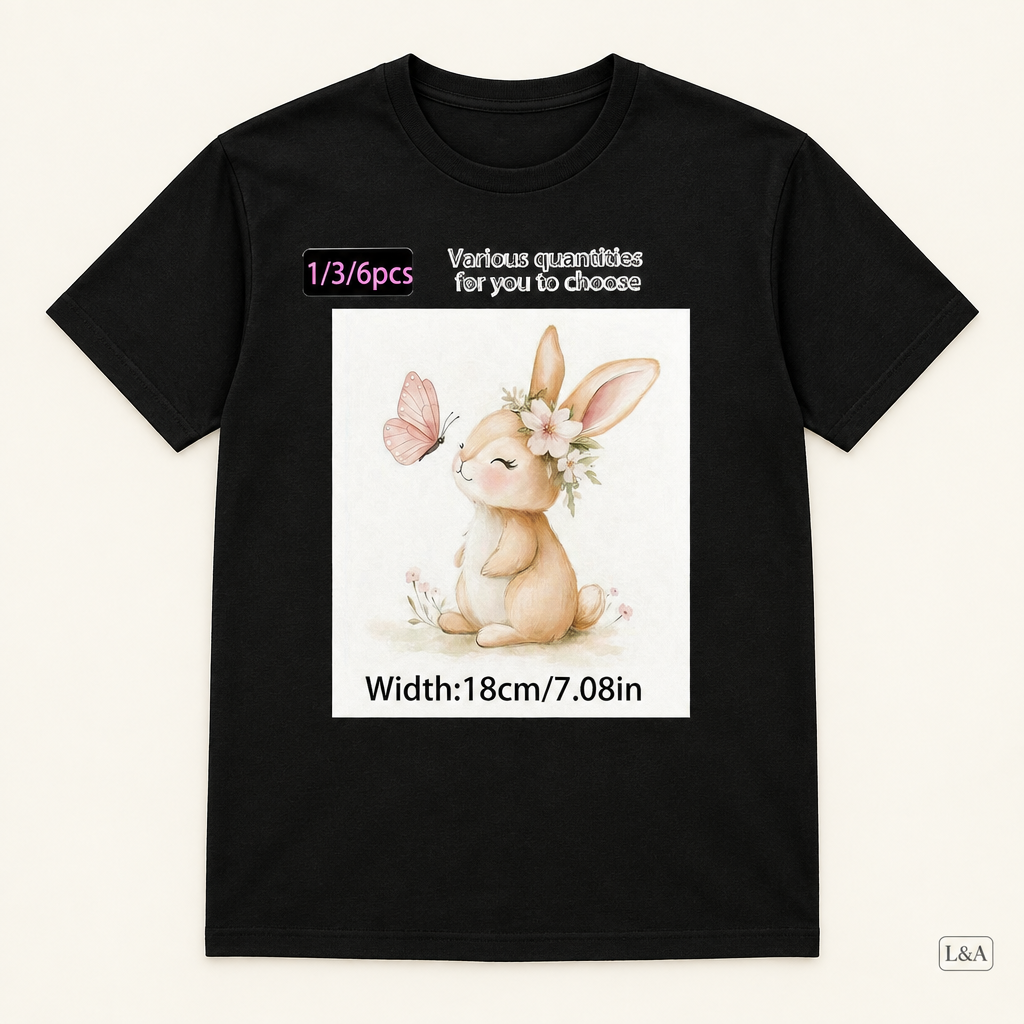 Rabbit and Butterfly Print Tee