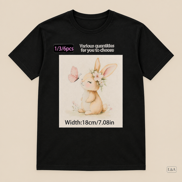 Rabbit and Butterfly Print Tee