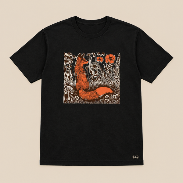Fox and Floral Print Tee