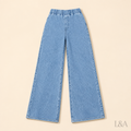 Wide-Leg Stretchy Jeans