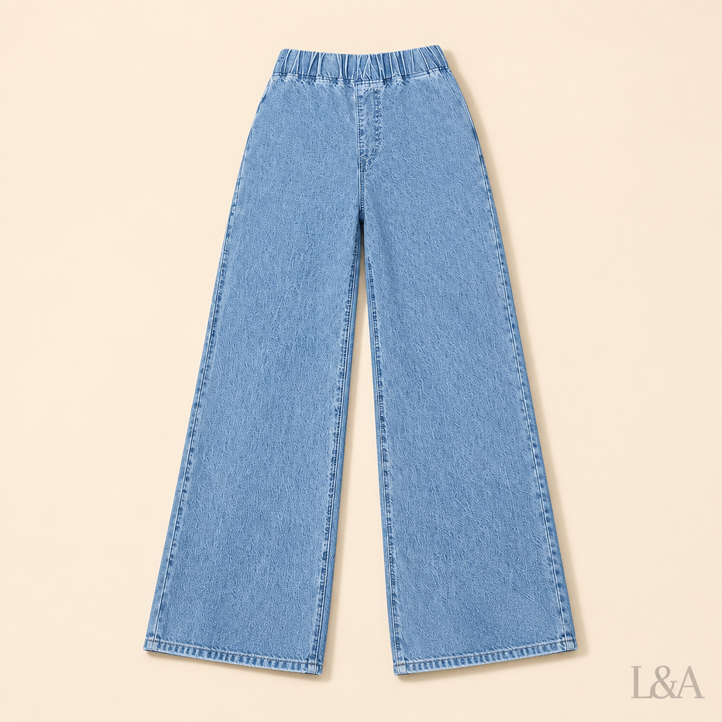 Wide-Leg Stretchy Jeans